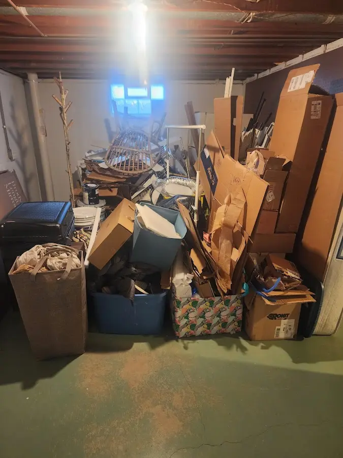 Roll-off dumpster container at job site for 15 Yard Dumpster Rental in Lake View